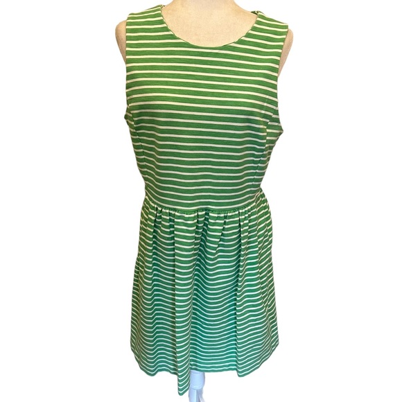 J. Crew Dresses & Skirts - J Crew Green & White Striped Dress